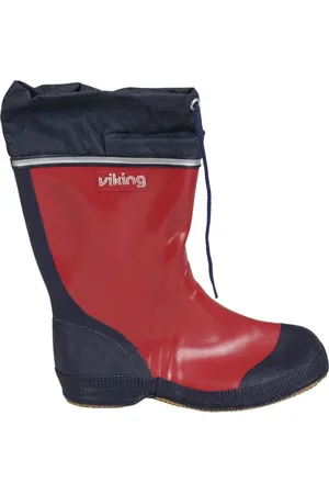 Viking Rubberen kinderlaars-Antislip zool-Veterboord- met blauwe rand-Maat 32-Waterdicht- Bootlaars
