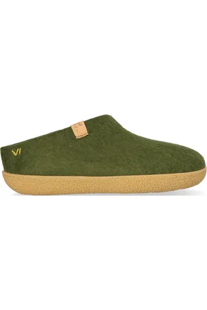 Tofvel Slipa Maha Wolvilt Instap Pantoffels Olive Green - Maat 41