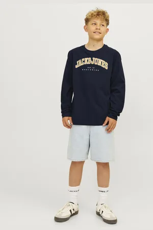 JACK & JONES JACK&JONES - JJECALEB VARSITY TEE LS O-NECK JNR - Jongens - Lange mouwen shirts