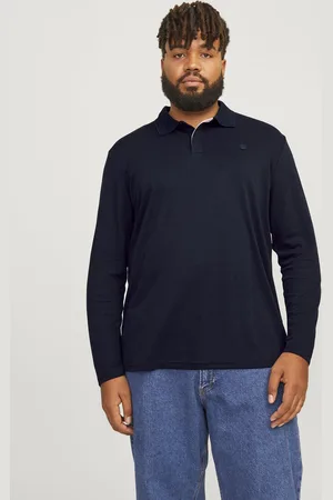 JACK & JONES Polo lange mouw donkerblauw