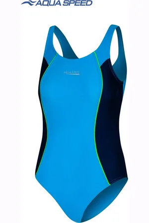 Aquaspeed Badpak Meisjes - Zwemkleding Luna Blauw met Zwart - 134