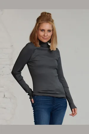 Merkloos Zijden Rib Coltrui - Lange Mouw - Kokon Zwo - - Maat M