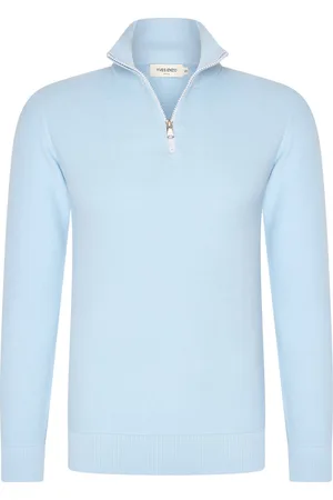 Merkloos YVES ENZO Half Zip Heren Trui 100% Piqué katoen - Heren Sweater - Schipperstrui met rits - Coltrui Heren - Maat XL