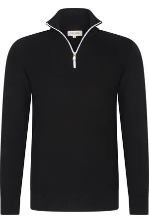 Merkloos YVES ENZO Half Zip Heren Trui 100% Piqué katoen - Heren Sweater - Schipperstrui met rits - Coltrui Heren - Maat XXL