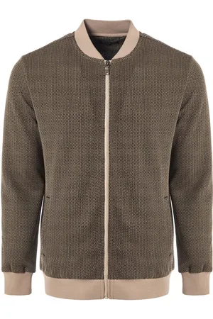 Carisma Casual Heren Vest Met Motief En Rits Camel 8660 - S
