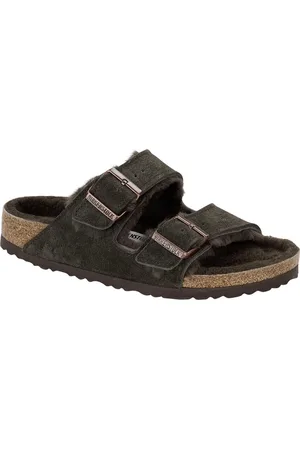 Birkenstock Arizona VL Lammfell Narrow Unisex Pantoffels - Mocha - Maat 36