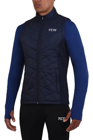 TCA Jongens Excel Runner wandelen wandelen lichtgewicht thermisch gewatteerde gilet met zakken met rits, marine Blazer, 8-10 jaar