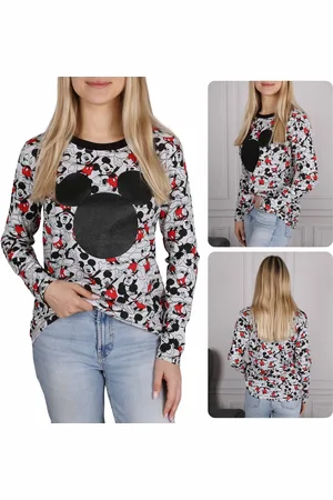 Disney Mickey Mouse Damesblouse met lange mouwen, grijs, katoen