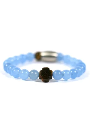 IBIZA MEN MENS JEWELLERY Kinderarmband edelsteen aquamarijn - Ibizamen KIDS 14cm