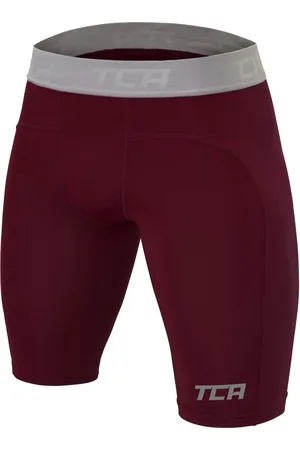 TCA Jongens Pro Performance Compressie Basislaag Thermische Onderbroek Shorts - Donkergroen, 10-12 Jaar