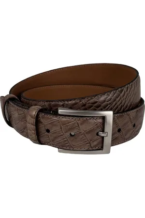 ARRIGO BELLO Leren riem krokoprint - Riem Heren - Riem Dames - 3.5 cm - Riemmaat: Lengte 135 cm (Taillemaat tot 115 cm)