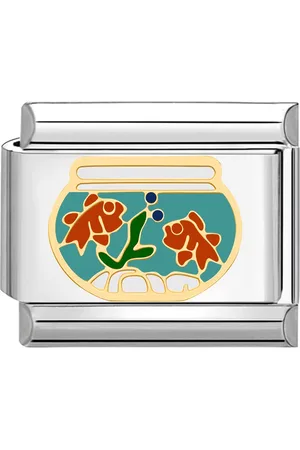 quiges Schakel - Bedel - 9mm - charms - Aquarium - Geschikt voor - Nomination- armband - Schakelarmband - italy bedels armband