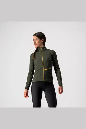 Castelli Fietsjack tussenseizoen Dames Groen Rood Geel - GO W JACKET FIERY RED SAFFR - L