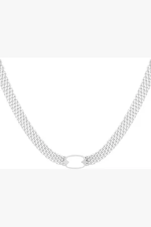 Yehwang Zilveren RVS Ketting Platte Schakels - Korte Stainless Steel Schakelkettingen - Verkleuren niet - Dames Sieraden - Kettingen