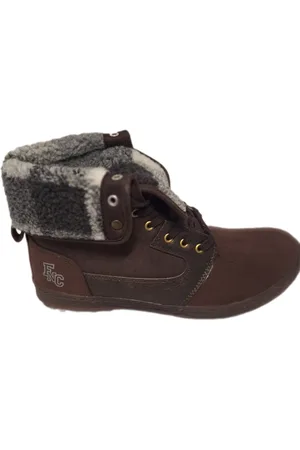 Base London BASELONDON/FISCH&CHIPS-MANBOOTS-BROWN-CANVAS-SUEDE-PLAIDVOERING-43