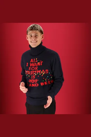 Apollo Foute kersttrui - Kersttrui heren - Turtleneck - Multi Zwart - Maat XL - kersttruien - kersttrui heren volwassenen - kersttrui mannen