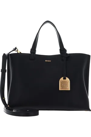DKNY Leren Handtas Schoudertas Alya Satchel Zwart