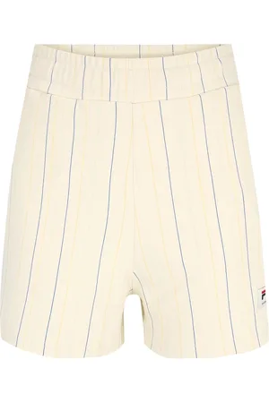 Fila Damen Kurze Hose Tebra High Waist Shorts Antique White/Multicolor Irregular Striped-S
