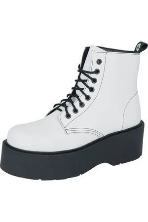 Altercore Adara Vegan Laars wit-zwart EU39 Polyurethaan Dames - Gothic
