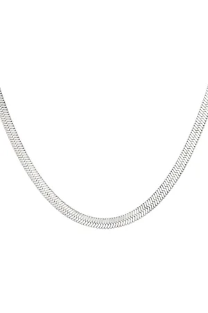 Yehwang Skylar & Jade | Chunky Chevron Ketting - Zilverkleurig & Waterproof – Roestvrij Staal – Hypoallergeen – Verkleurt Niet – Duurzaam Cadeau voor Vrouwen