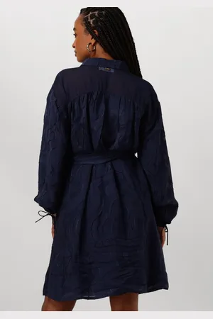 POM Amsterdam Jacquard Midnight Blue Jurken Dames - Kleedje - Rok - Jurk - - Maat 36