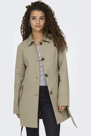 JDY Jacqueline de Yong Jas isadora Trenchcoat Otw Hab Noos 15338506 Weathered Teak Dames Maat - XS