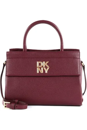 DKNY Leren Handtas Schoudertas Rosa Satchel Wijnrood