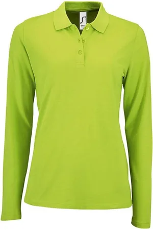 AWDis SOLS Dames/dames Perfecte Lange Mouw Pique Polo Shirt