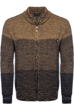 Carisma Heren Vest Opstaande Kraag Gebreid Camel 7778 - M