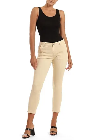 Mavi Norah hoge taille chino slim jeans voor dames, Creme Brulee Twill