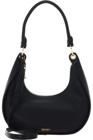 DKNY Leren Schoudertas Abby Hobo Crossbody Zwart