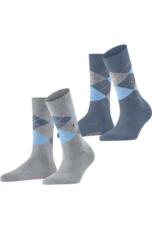 Burlington 2-paar Everyday dames sokken - Argyle - katoenen sokken met ruit print - 36