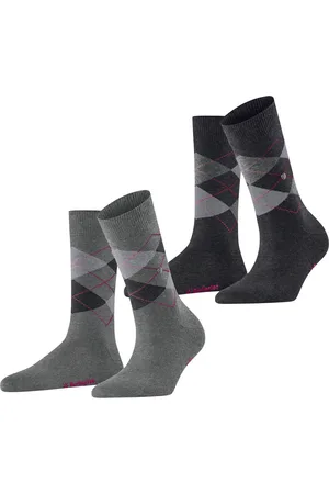 Burlington 2-paar Everyday dames sokken - Argyle - katoenen sokken met ruit print - 36