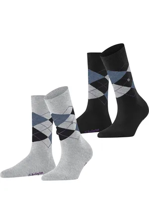 Burlington 2-paar Everyday dames sokken - Argyle - katoenen sokken met ruit print - 36