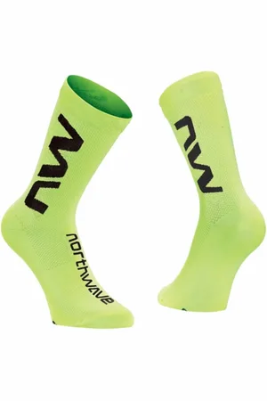 Northwave Fietssok Extreme Air Sock Yellow Fluo Black-Schoenmaat 36 - 39