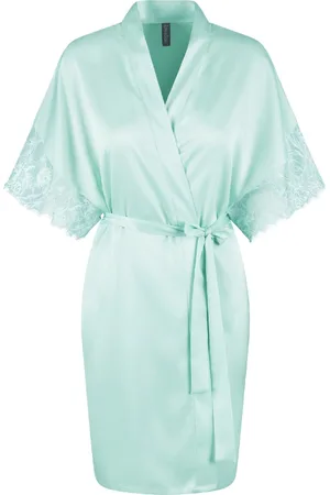 LingaDore Satin Kimono Jade Bliss - maat L - /Blauw
