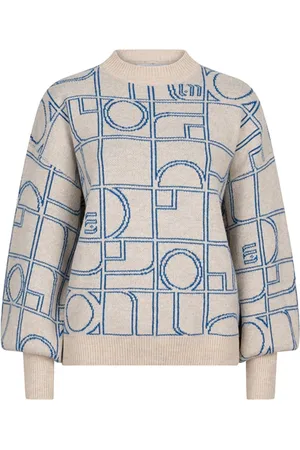 lofty manner Trui Sweater Adora Pm08 802 Monogram Kw Print Dames Maat - L