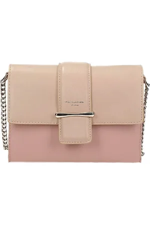 David Jones Schoudertas Oud Roze/ - Zilveren Kettinghengsel - Kunstleer - Meerdere Vakken - Trendy Dames Tassen- /Oud Roze