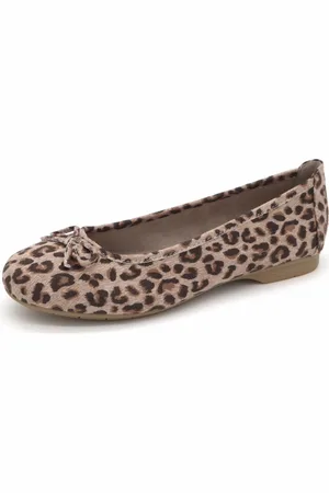 Jana Dames Ballerina - 22164-903 Beige Print - Wijdte H - Maat 39