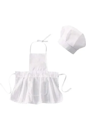 Merkloos Pasgeboren Baby Chef Kostuum Set - Kind Hoed Schort Outfit - Fotografie Foto