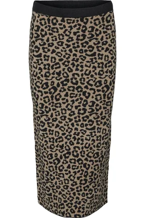 VERO MODA Rok Vmaria Art Nw Pencil Skirt Ga 10314463 Black/w. Silver Dames Panterprint Maat - L