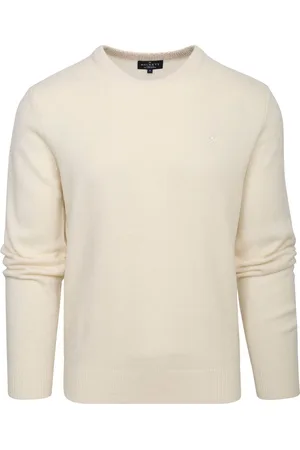 Hackett Pullover Wol Ecru - Maat XL - Heren - Pullovers