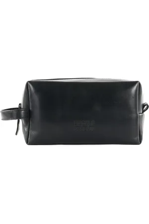 Buckle & Seam Leren Toilettas Everest Blu Washbag Zwart