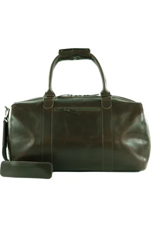 Buckle & Seam Leren Reistas Willow Orange Weekender Donkergroen