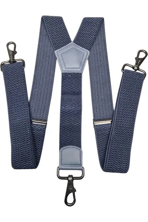 Merkloos Bretels Blauw- bretels heren volwassenen - bretellen voor mannen - Bretels Blauw- bretels heren volwassenen - bretellen voor mannen - 3 Bevestiging beugels die niet los schieten