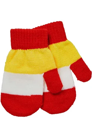 Apollo Feest baby handschoenenen - Rood-wit-geel - one size - Baby feestkleding - Feestartikelen - Oeteldonk - Carnaval - Party