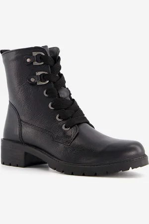 Hush Puppies Leren veterboots met brede veters - - Uitneembare zool - Maat 42