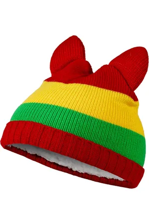 Apollo Feest baby muts - Warme babymuts carnaval - Rood-geel-groen - one size - one size - Baby muts oeteldonk - Carnaval - Feestartikelen - Party