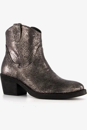 Blue Box Cowboy western enkellaarsjes metallic - Maat 36