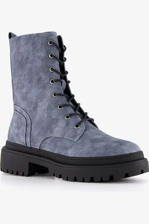 Blue Box Dames veterboots denim - Maat 36